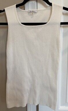 Vila Milano Women's White Sleeveless Ribbed Tank Top Size XS